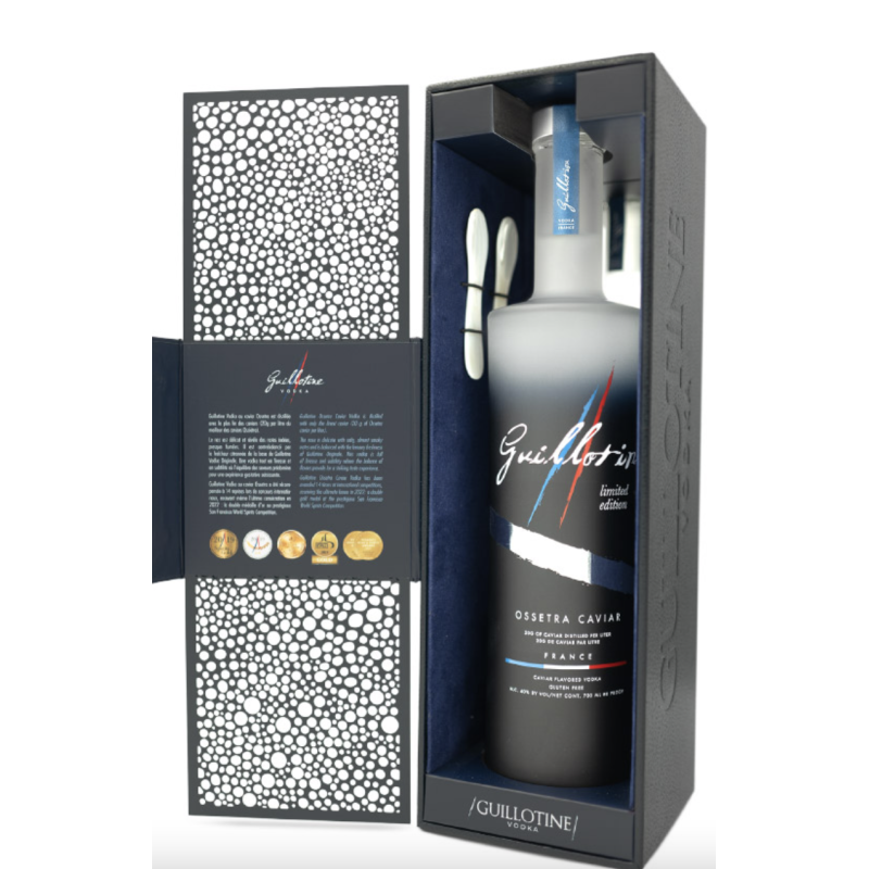 Vodka française Guillotine Ossetra Caviar coffret Deluxe